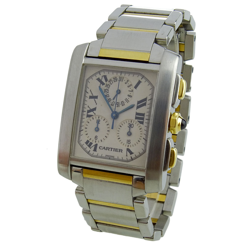 Cartier Tank Francaise Chronoflex Steel &amp; Gold W51004Q4