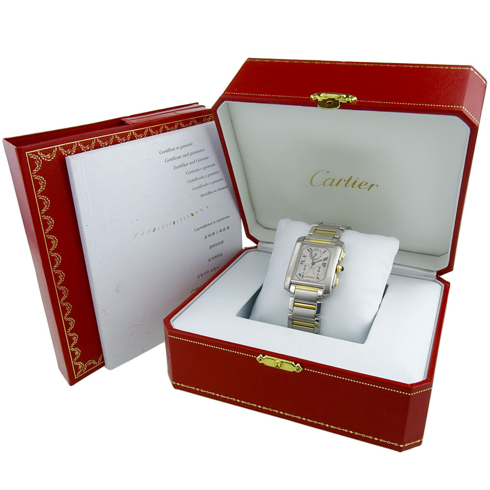 Cartier Tank Francaise Chronoflex Steel &amp; Gold W51004Q4