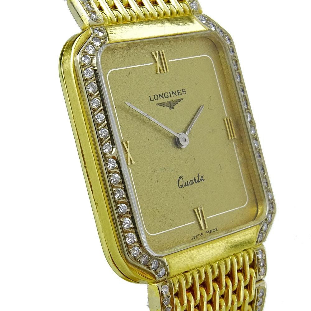 Longines 18ct Gold Diamond Set Quartz