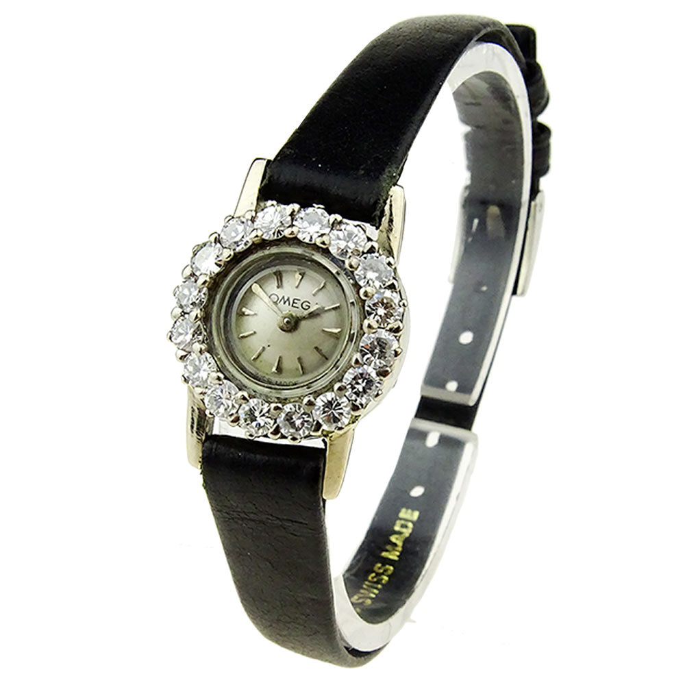 Omega Ladies 18k White Gold and Diamond Cocktail Watch