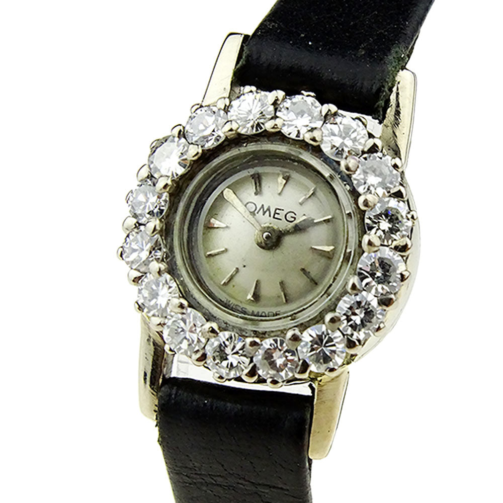 Omega Ladies 18k White Gold and Diamond Cocktail Watch