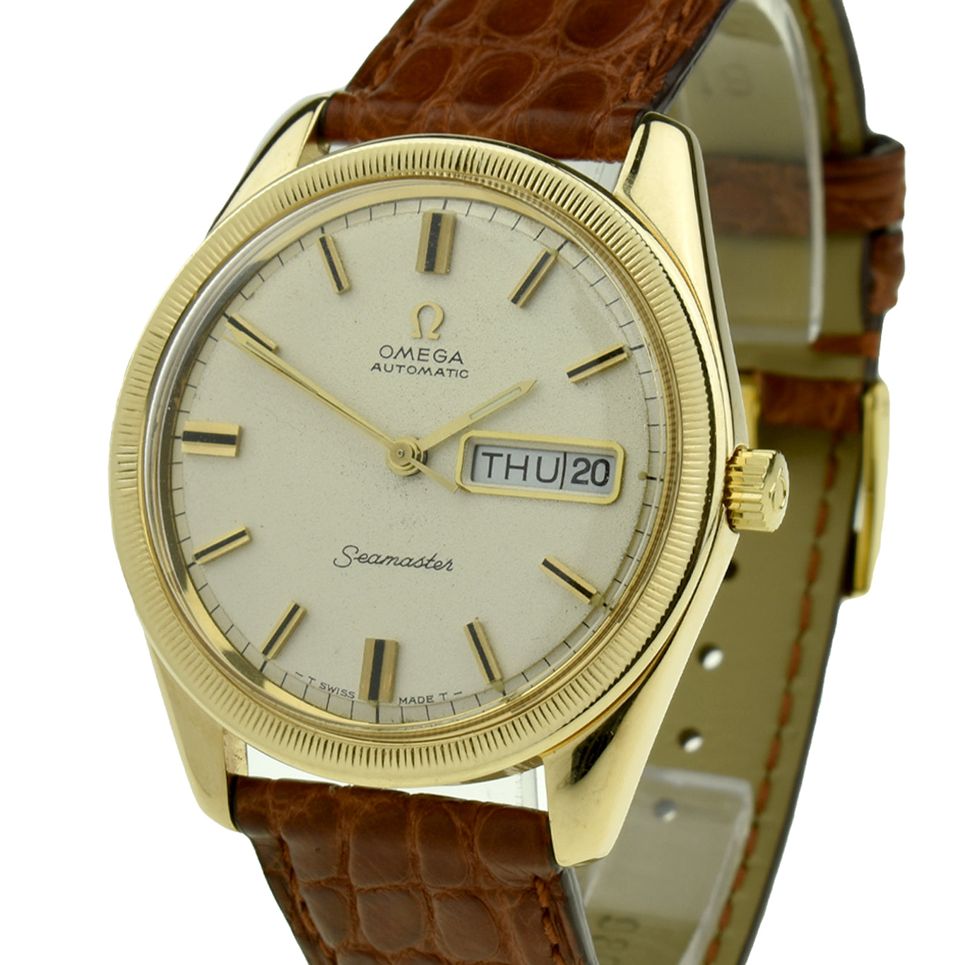 Omega Seamaster Day-Date 9ct Vintage Automatic Wristwatch