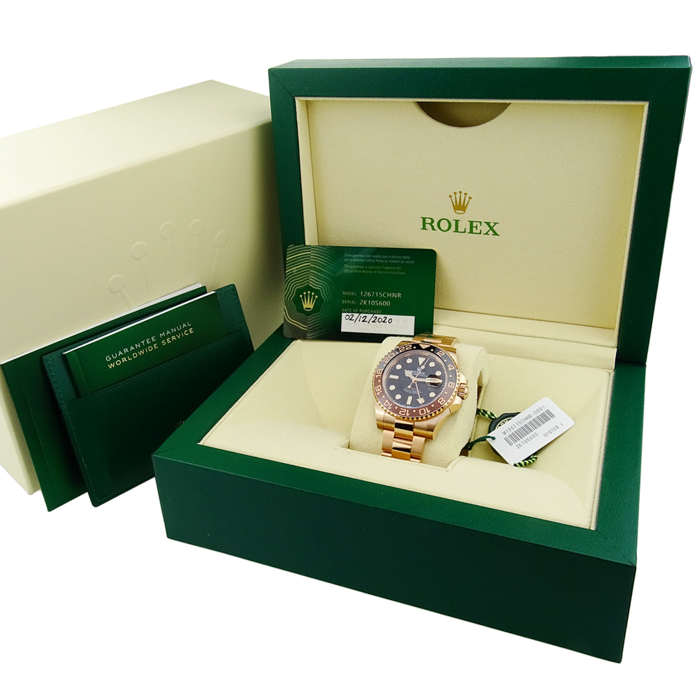 Rolex GMT-Master II 18k Rose Gold Rootbeer 126715CHNR