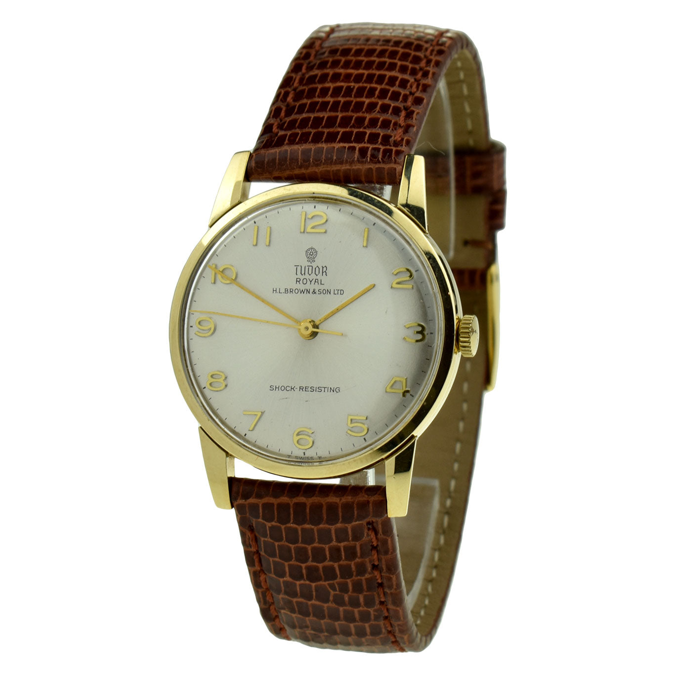 Tudor Royal Shock Resisting Vintage 9ct Gold Wristwatch