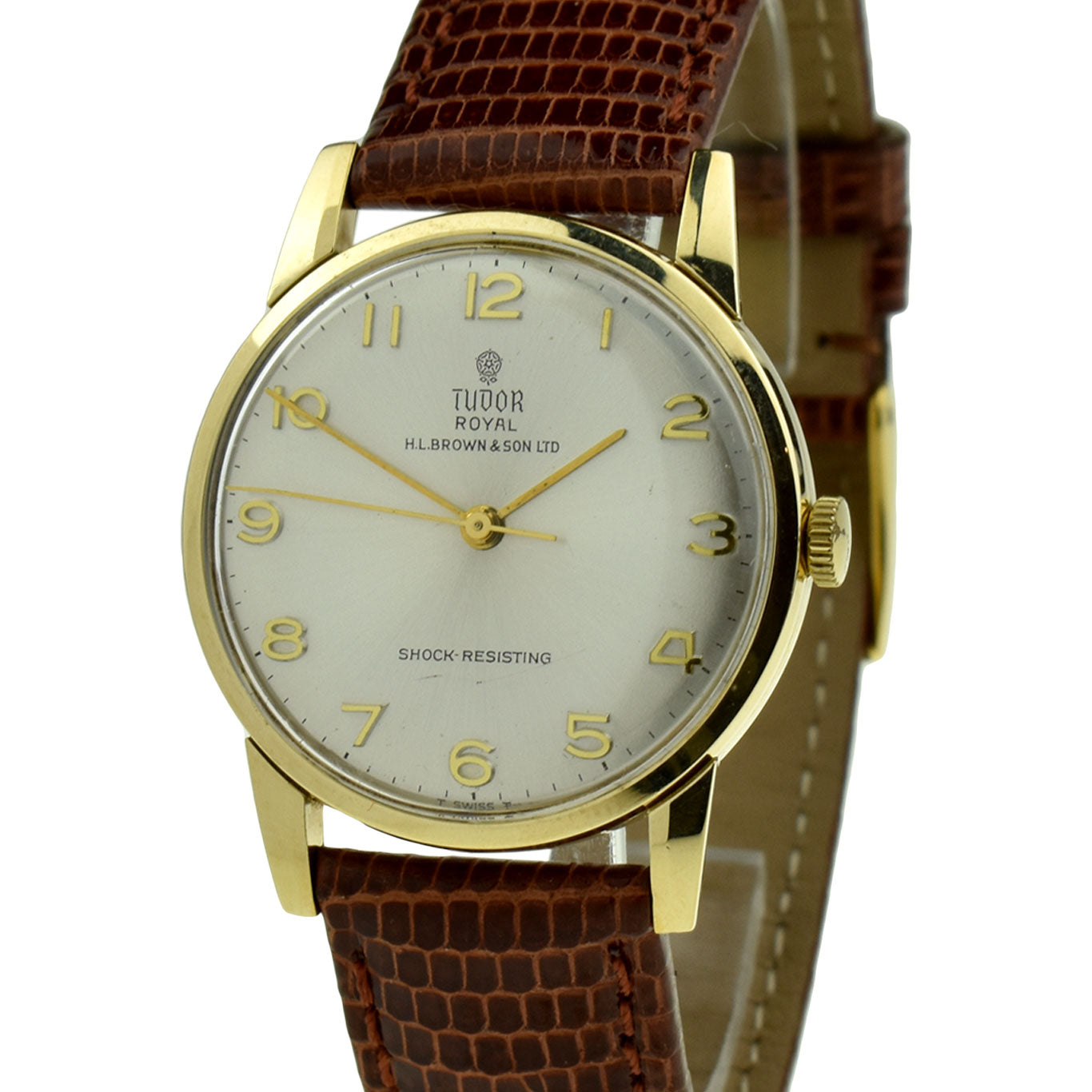 Tudor Royal Shock Resisting Vintage 9ct Gold Wristwatch