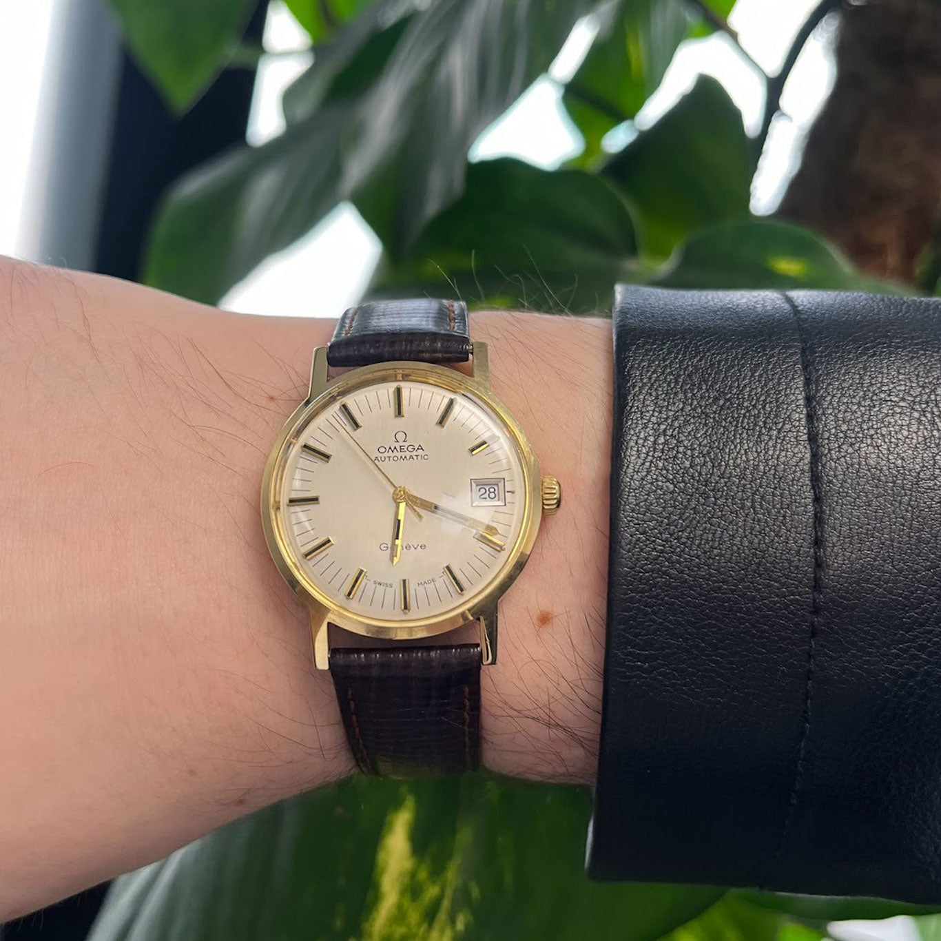 Omega Geneve Vintage 18ct Gold Automatic Wristwatch