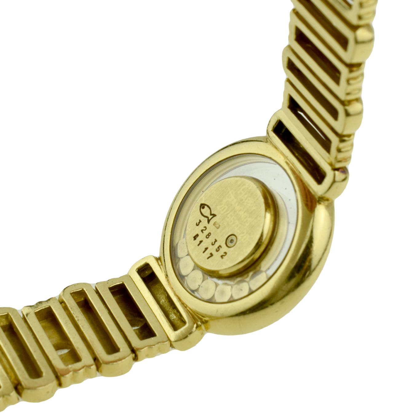 Chopard Ladies Happy Diamonds 18k Gold Diamond Set Watch 4117