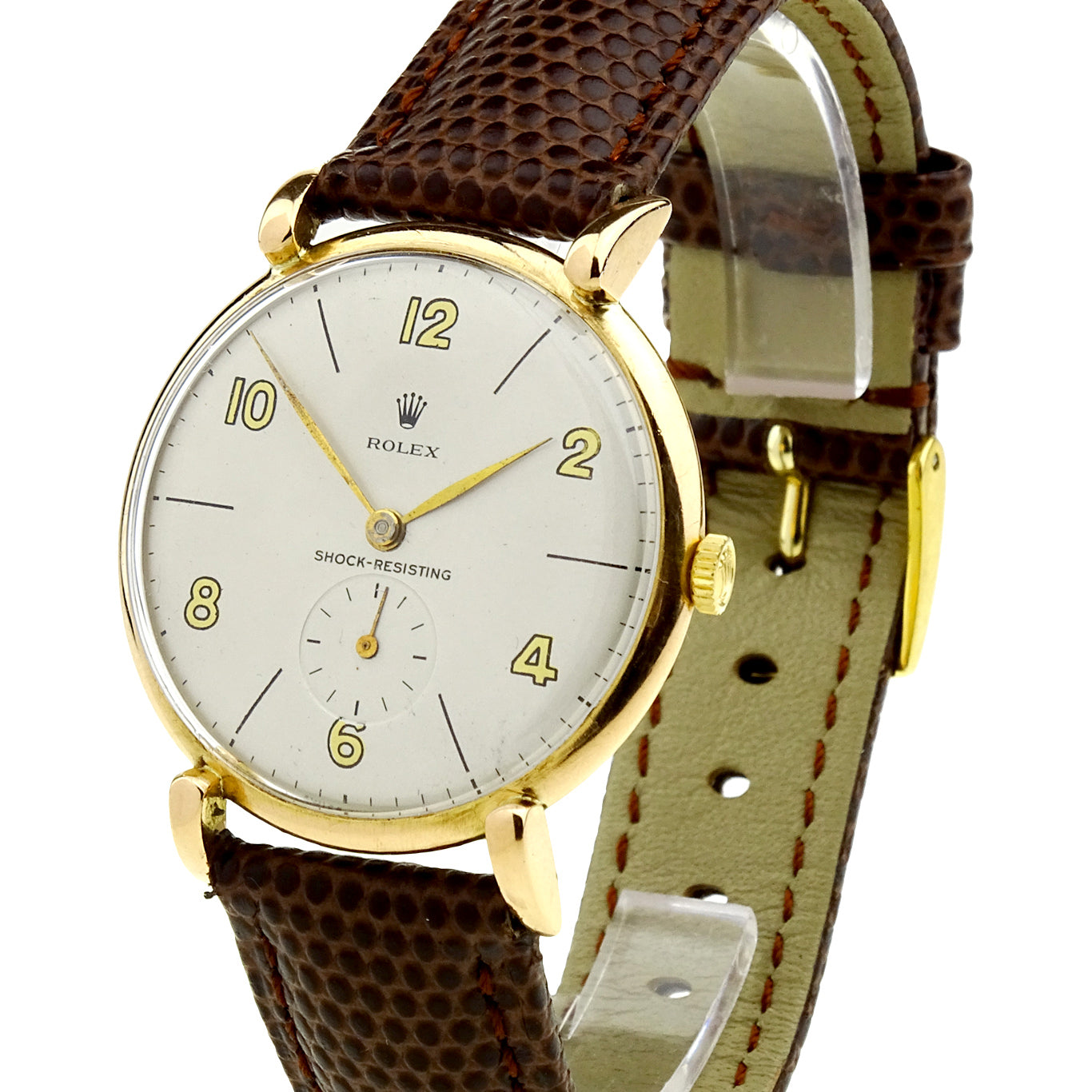 Rolex Shock-Resisting Vintage 18k Gold Mechanical