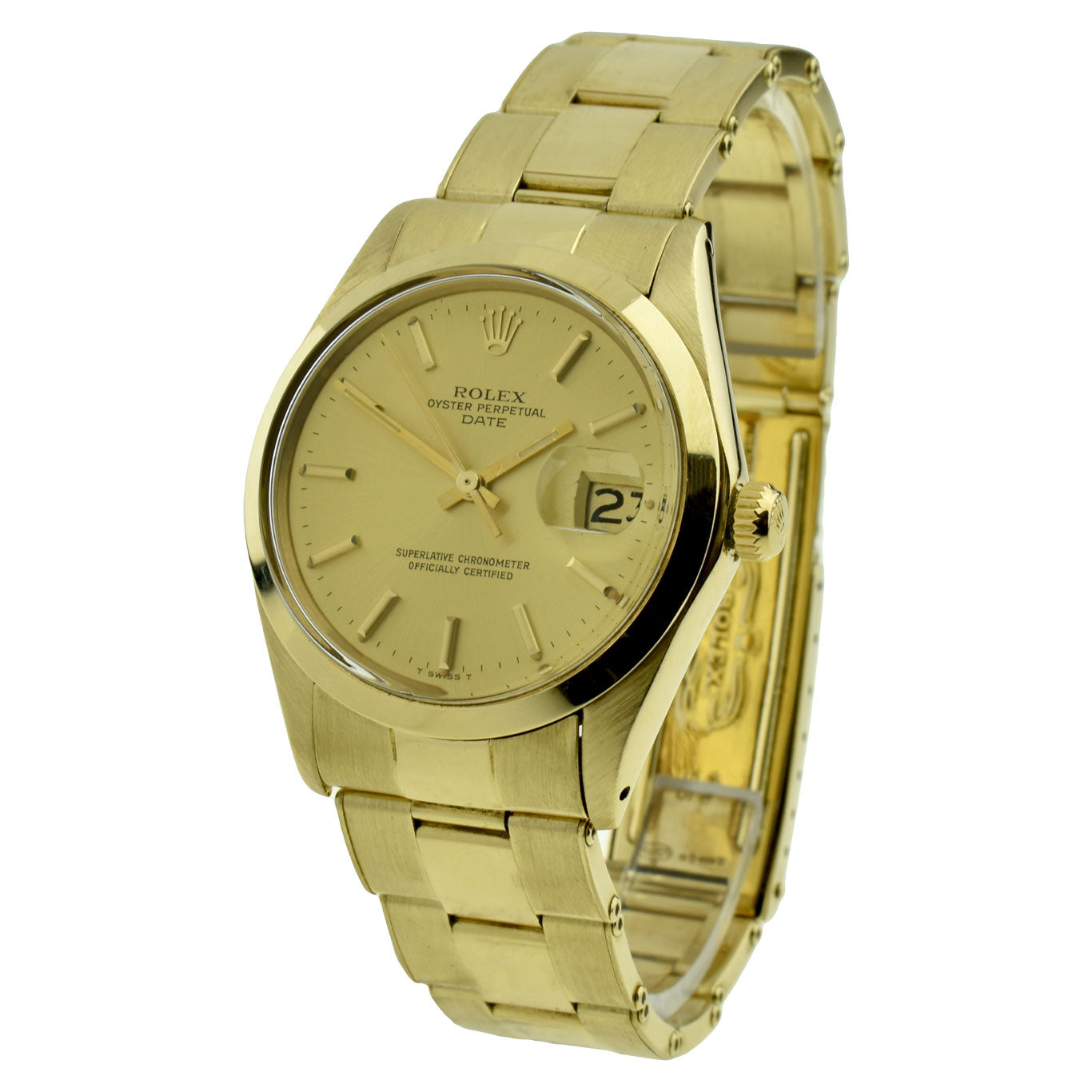 Rolex Date Oyster Perpetual Vintage 14ct Gold 1500 at Parkers Jewellers