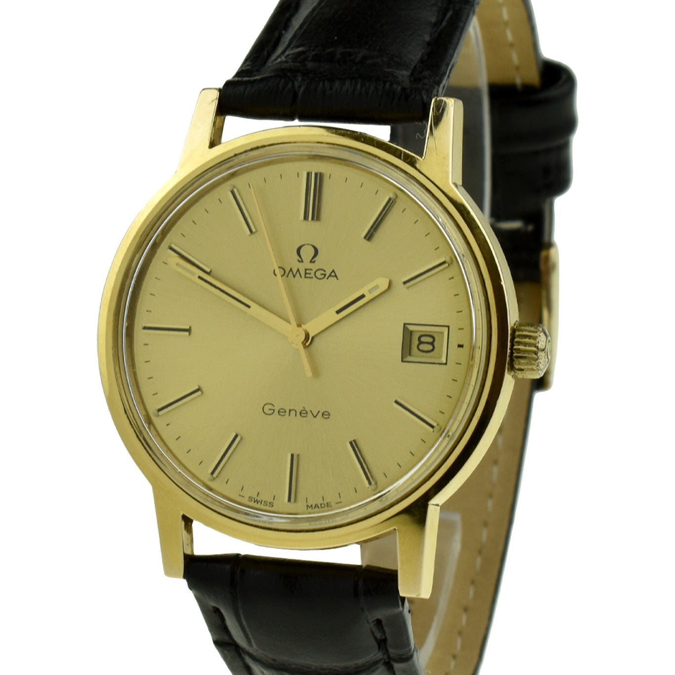 Omega Geneve Gold Plate Mechanical Wristwatch