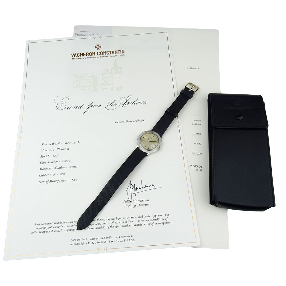 Vacheron &amp; Constantin Vintage Mid Size Platinum Wristwatch 6395