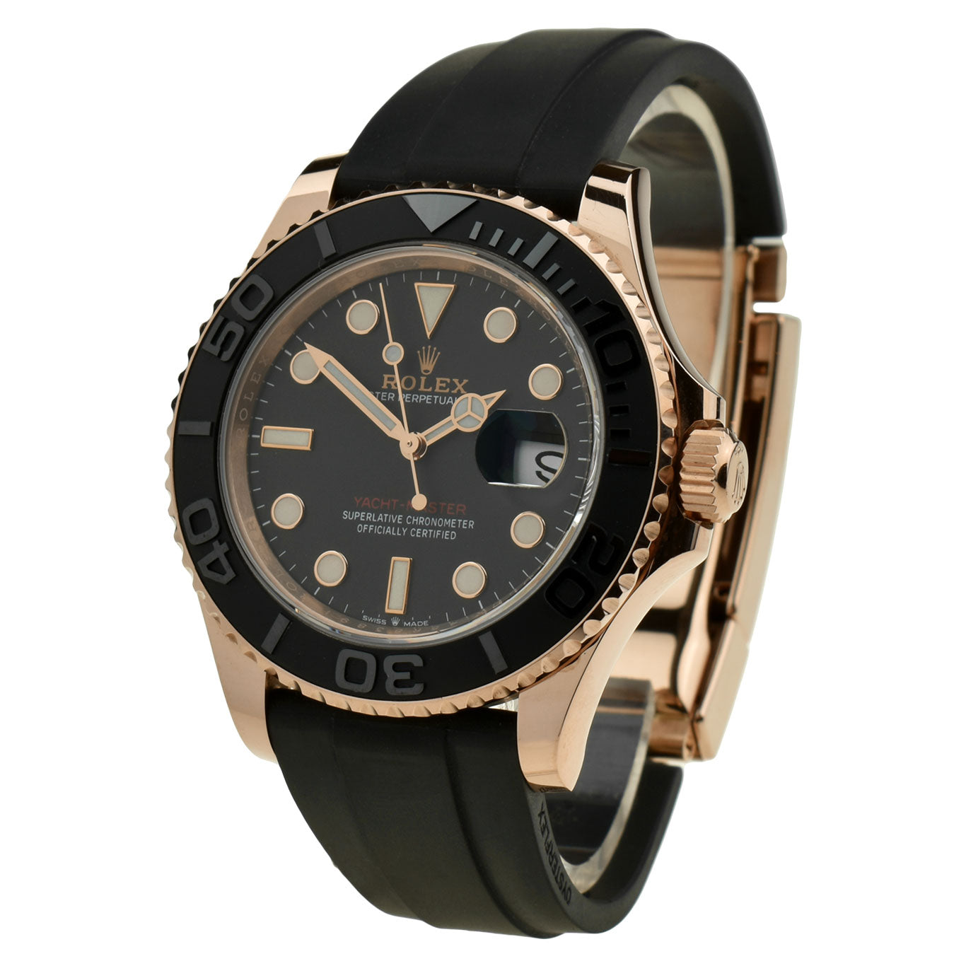 Rolex Yacht-Master 40 Oysterflex 18ct Rose Gold 126655 at Parkers Jewellers