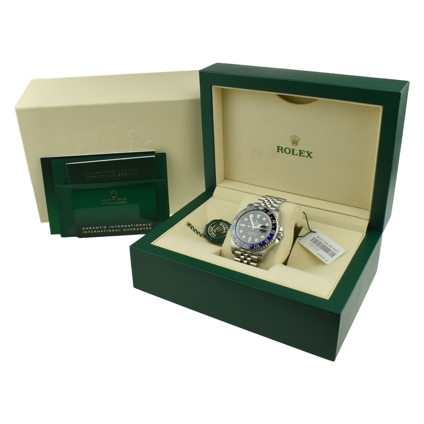 batman rolex gmt master ii 2 with box and papers blue and black rolex