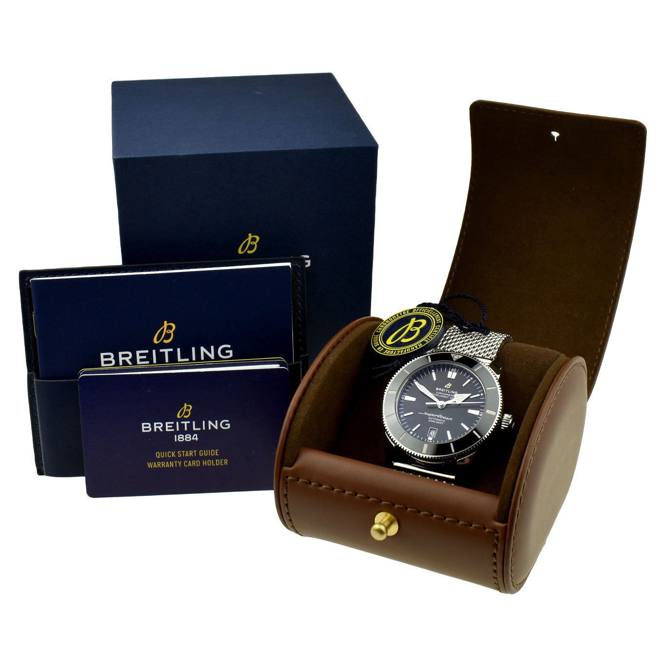 breitling superocean heritage in box with warranty card on the side