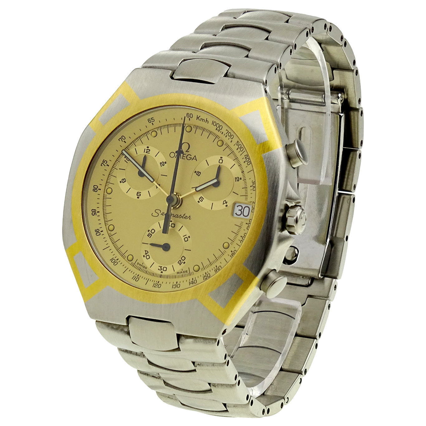 Omega Seamaster Polaris Steel &amp; Gold Quartz Chronograph 2590.10.00