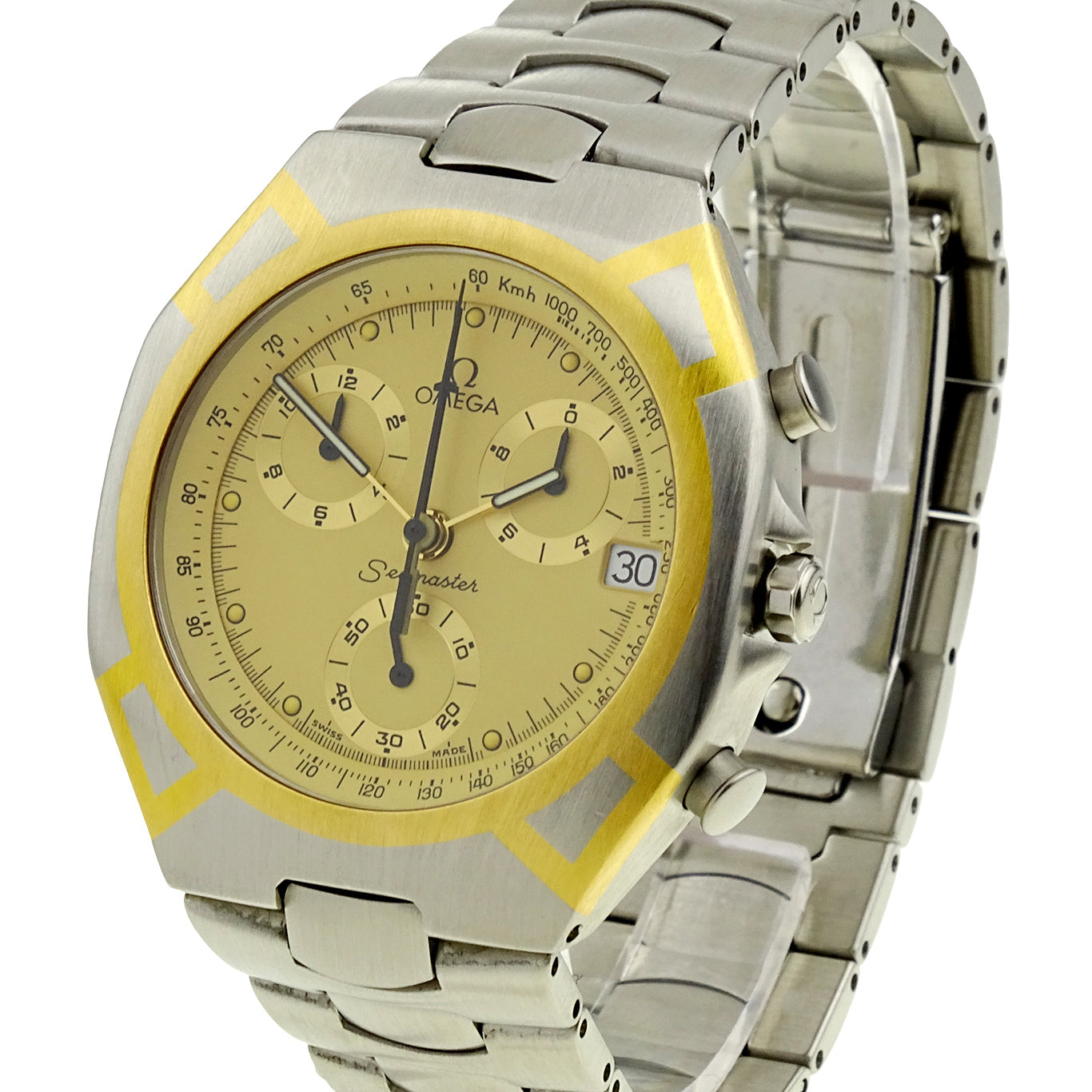 Omega Seamaster Polaris Steel &amp; Gold Quartz Chronograph 2590.10.00