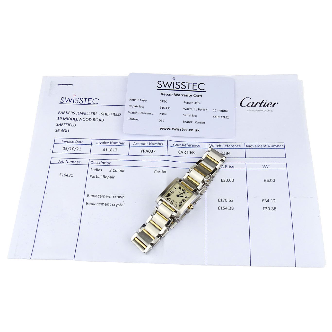 Cartier Tank Francaise Steel &amp; Gold Ladies W51007Q4