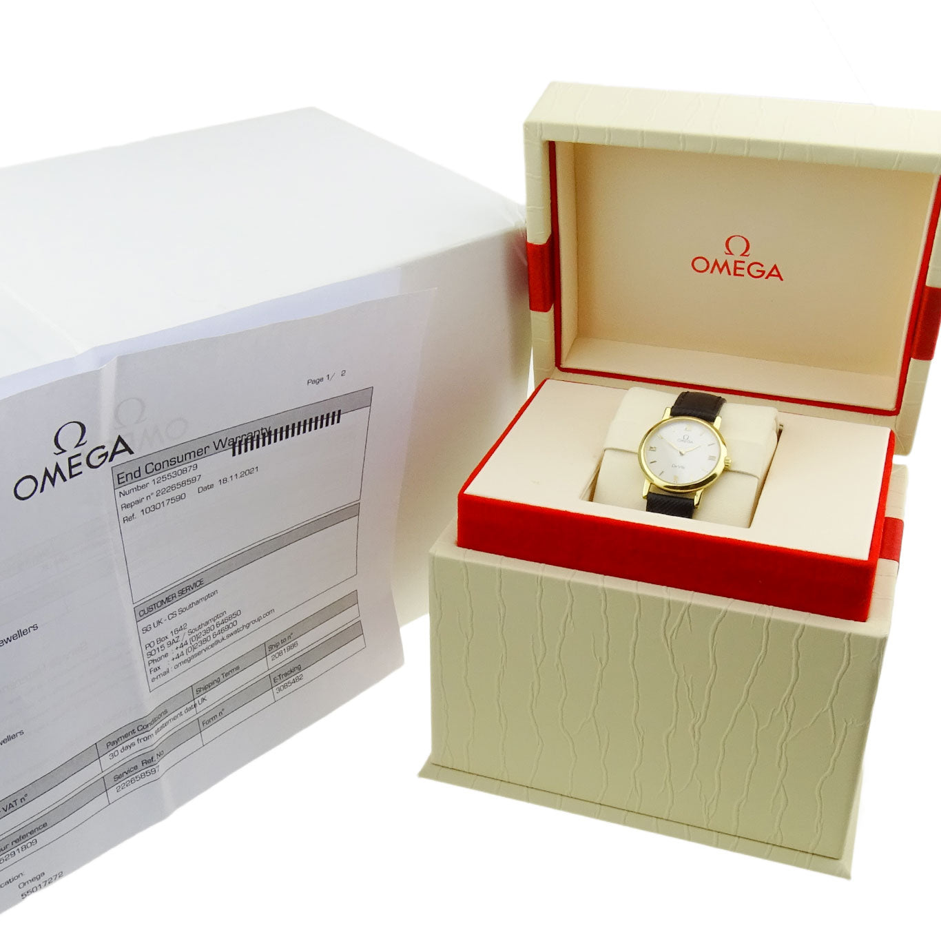 Omega Lady DeVille 18ct Gold Quartz 7350.33.01