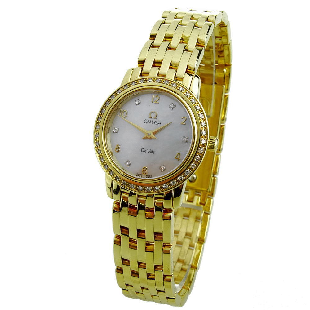Omega De Ville Prestige 18k Gold Ladies 4175.75.00