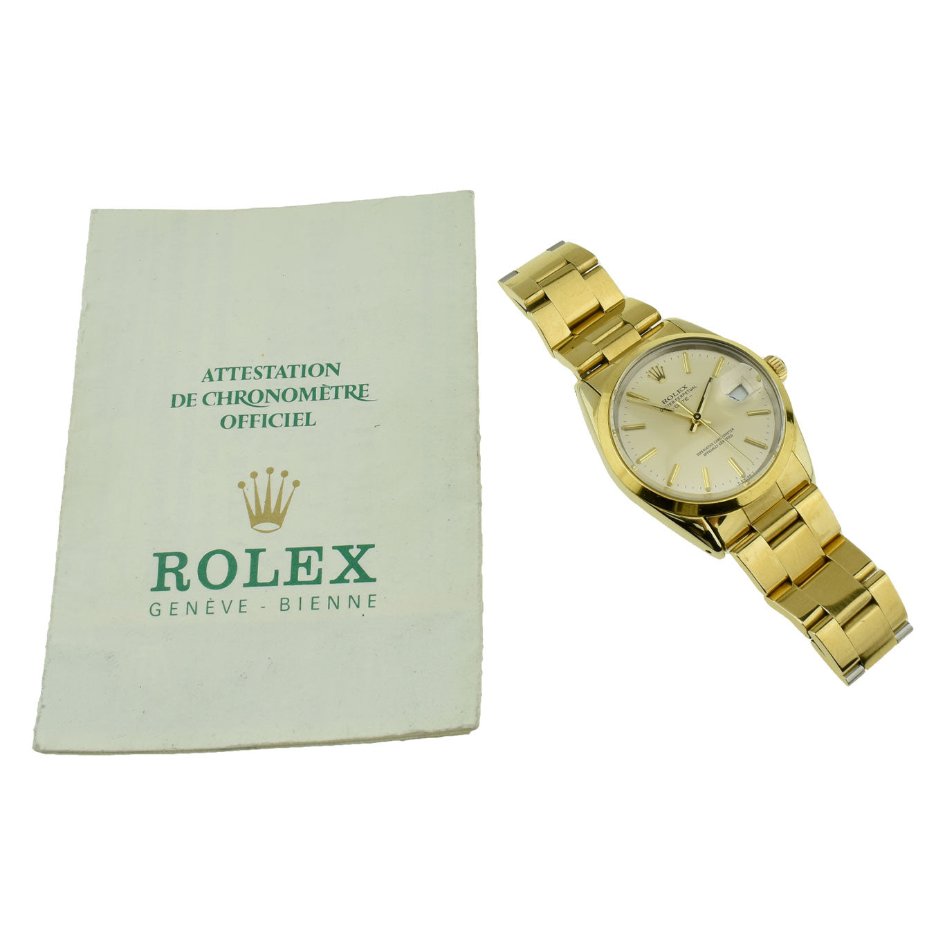 Rolex Date Oyster Perpetual Gold Cap 15505