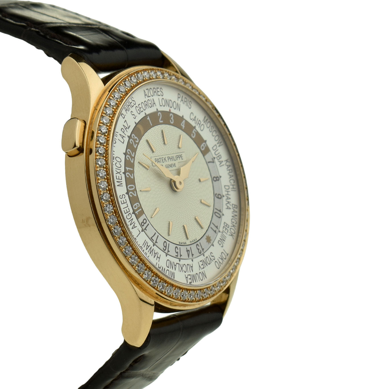 Patek Philippe World Time18ct Rose Gold Diamond Set 7130R-013