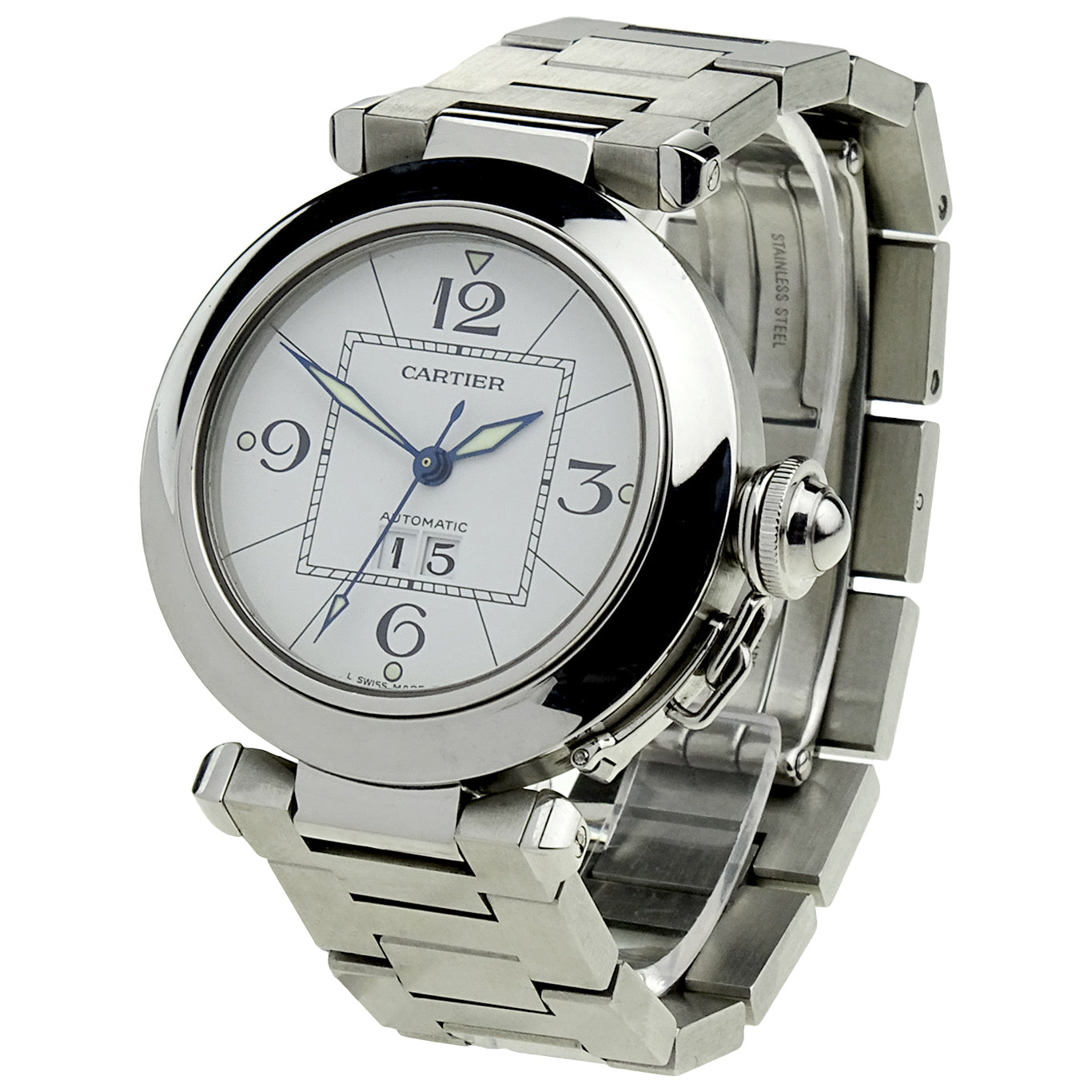 Cartier Pasha C Big Date Steel Automatic W31055M7