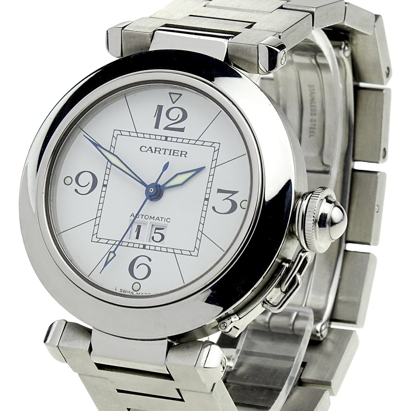 Cartier Pasha C Big Date Steel Automatic W31055M7