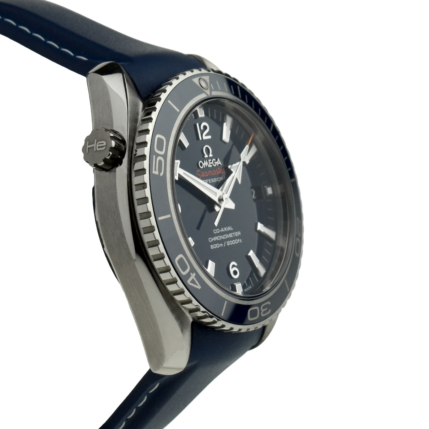 omega seamaster planet ocean gents stainless steel watch on strap
