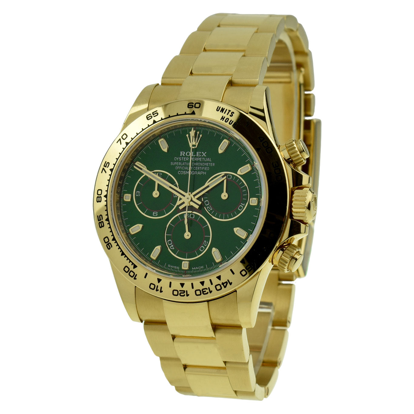 Rolex Daytona Cosmograph 18ct Gold Green Dial 116508 at Parkers Jewellers