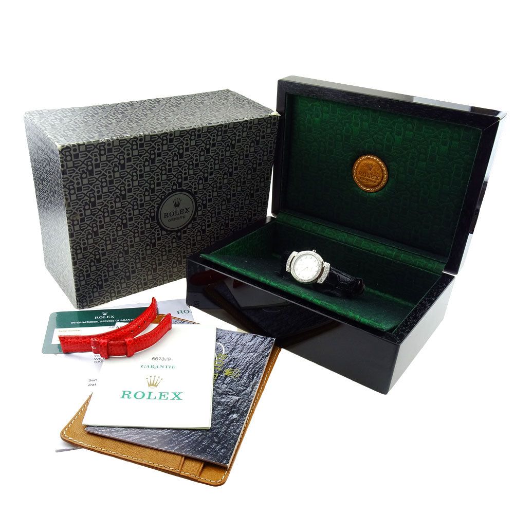 Rolex Cellini 18k White Gold &amp; Factory Diamonds 6673/9