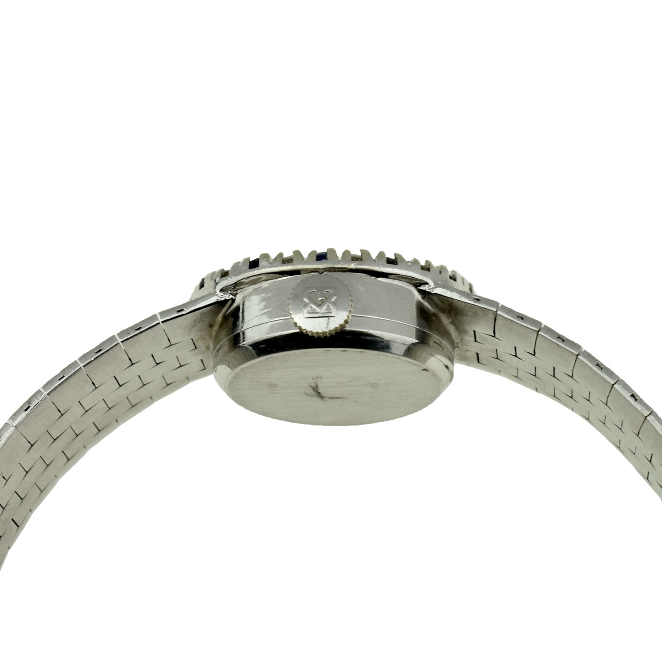 Bueche-Girod 9ct White Gold Diamond &amp; Sapphire Mechanical Wristwatch
