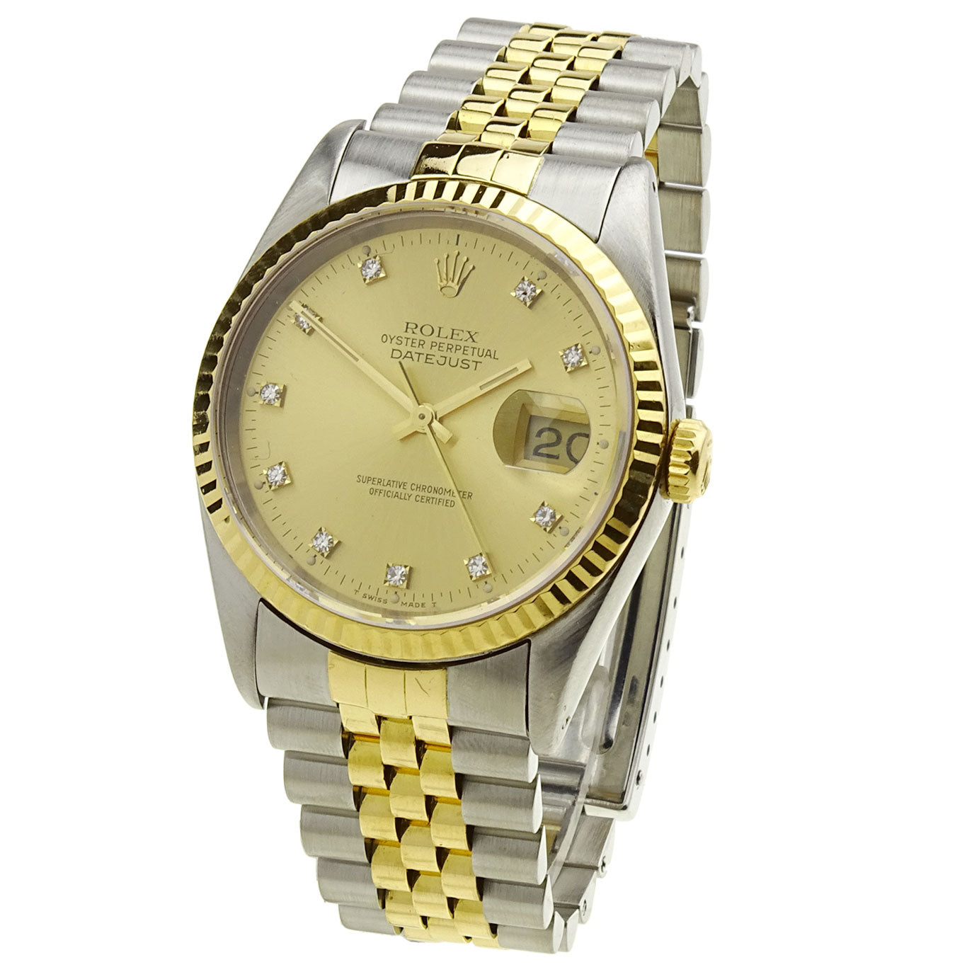 Rolex Datejust Steel and Gold Diamond Dot 16233