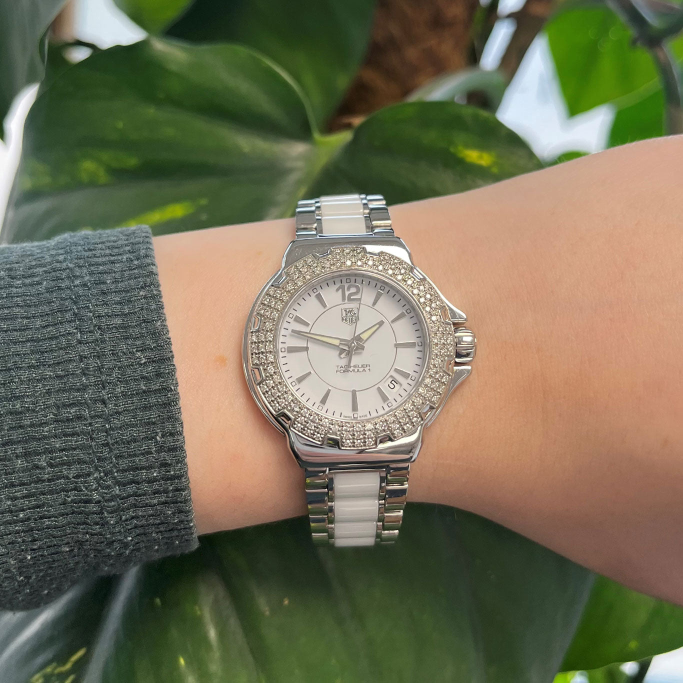 Tag Heuer F1 Steel &amp; Ceramic Diamond Set Quartz WAH1215