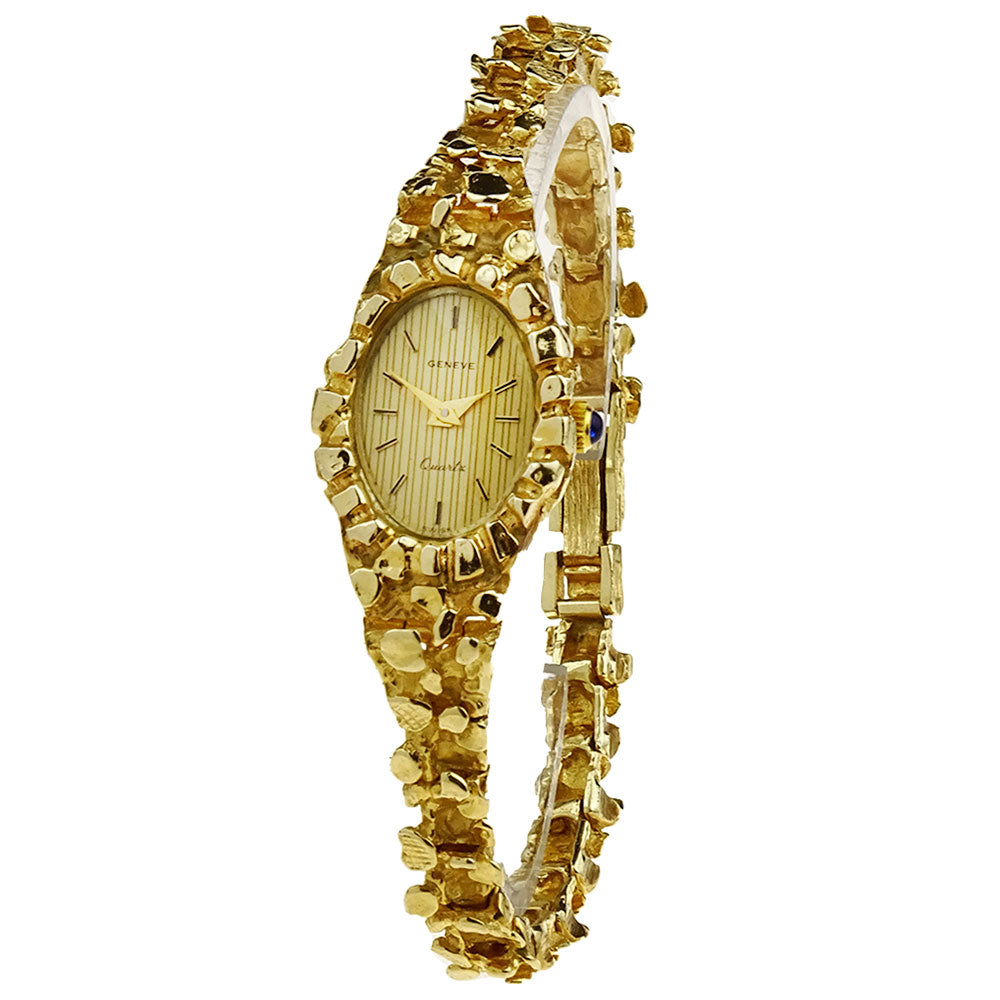 Geneve Ladies 14ct Gold Quartz Wristwatch