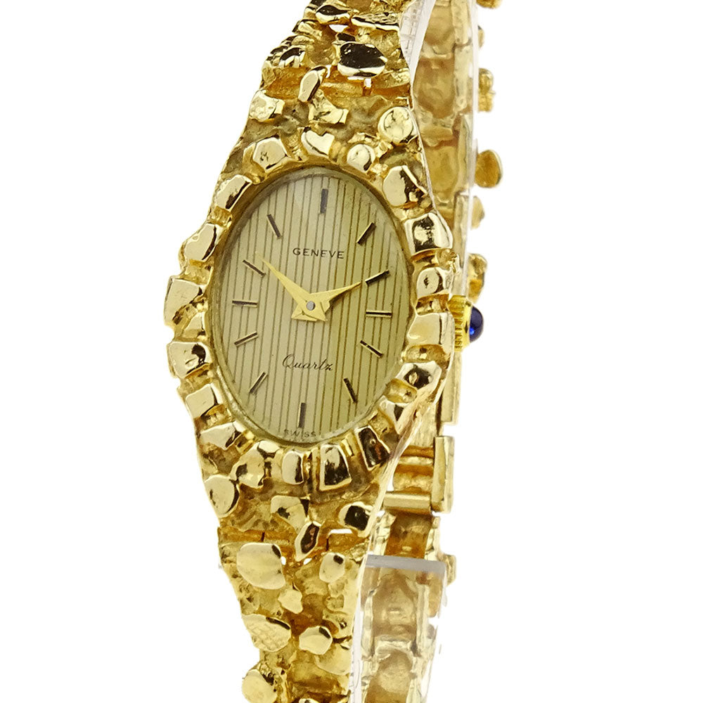 Geneve Ladies 14ct Gold Quartz Wristwatch