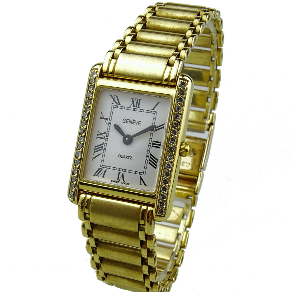 Geneve Ladies 9ct Gold Quartz Wristwatch