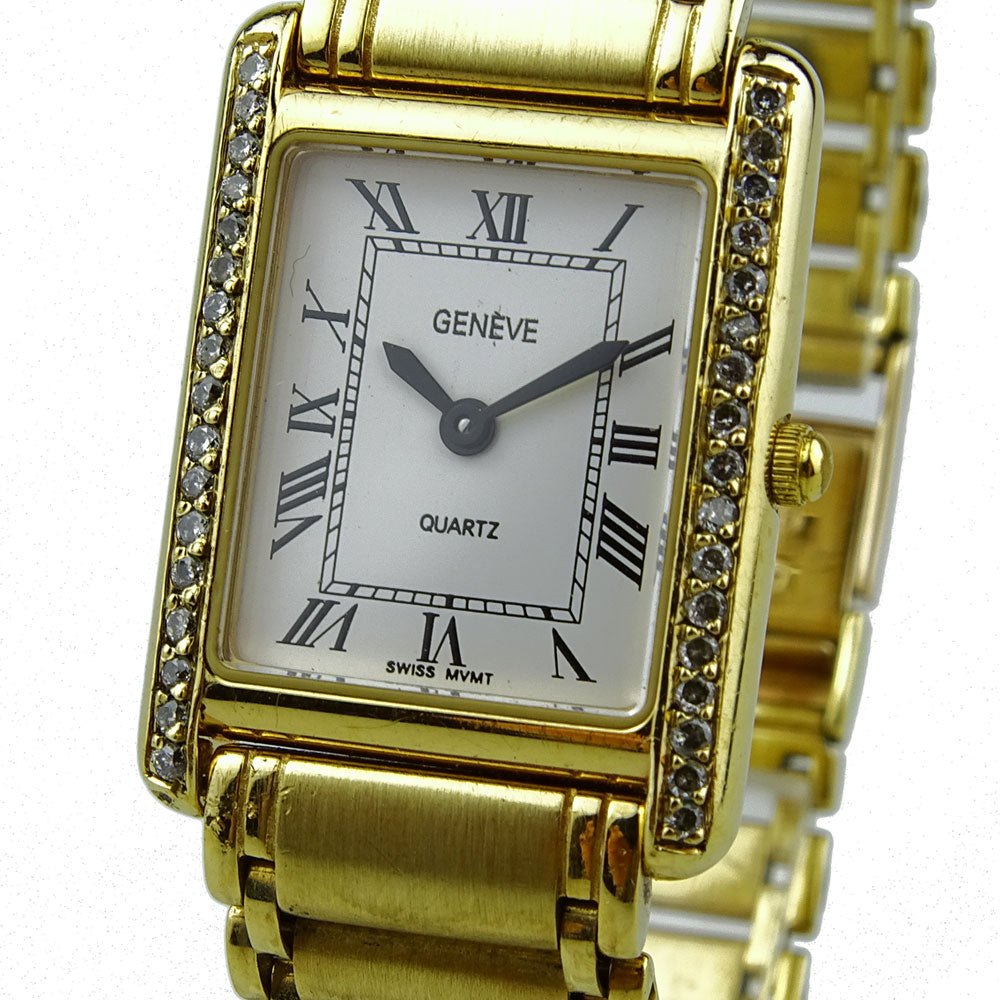 Geneve Ladies 9ct Gold Quartz Wristwatch