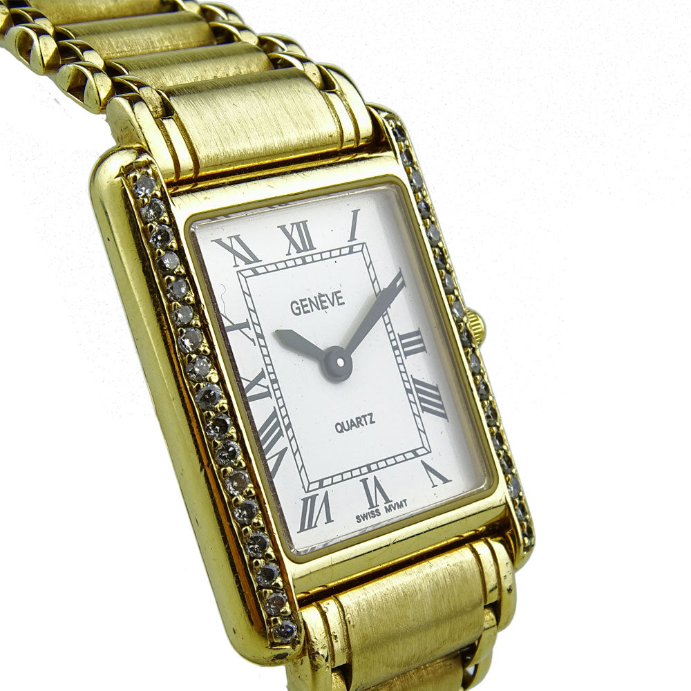 Geneve Ladies 9ct Gold Quartz Wristwatch