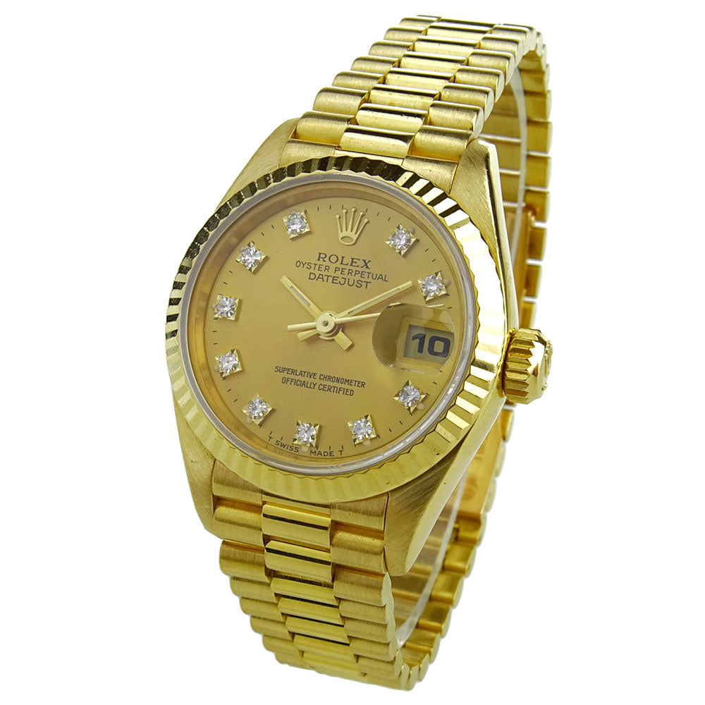 Rolex Lady Datejust Diamond Dot 18k Gold 69178