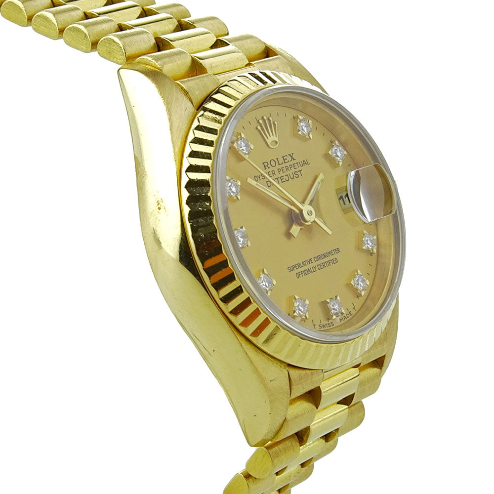 Rolex Lady Datejust Diamond Dot 18k Gold 69178