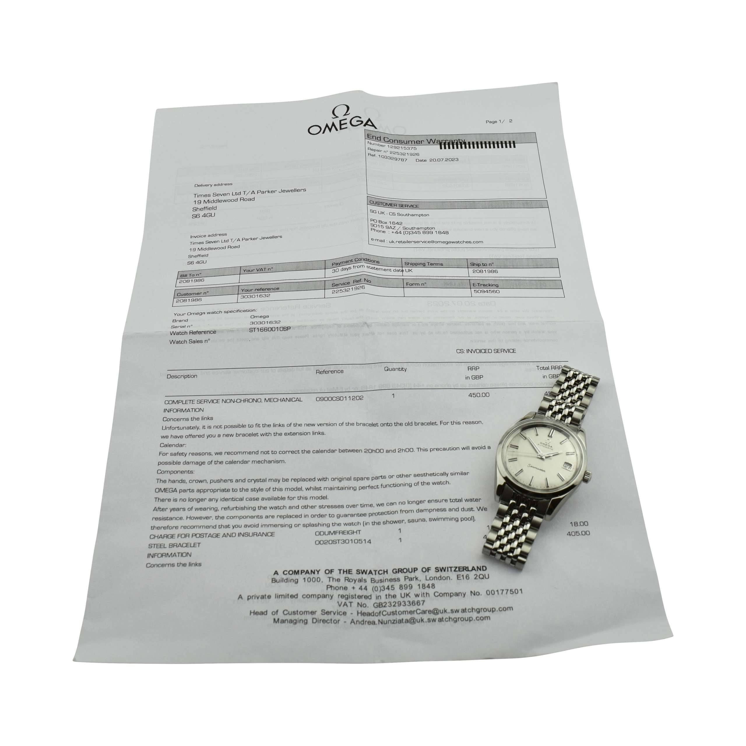 Omega Seamaster Vintage Stainless Steel 166.010