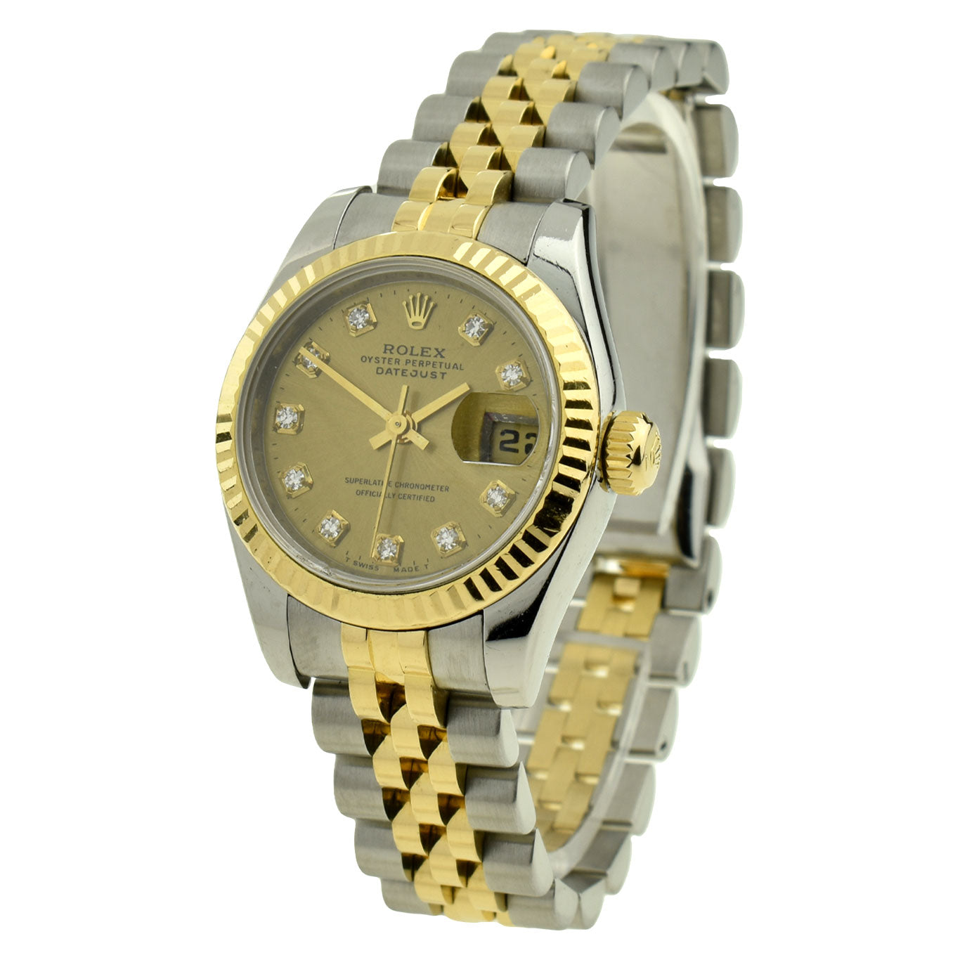 Rolex Lady Datejust Steel & Gold Diamond Set 179173 at Parkers Jewellers