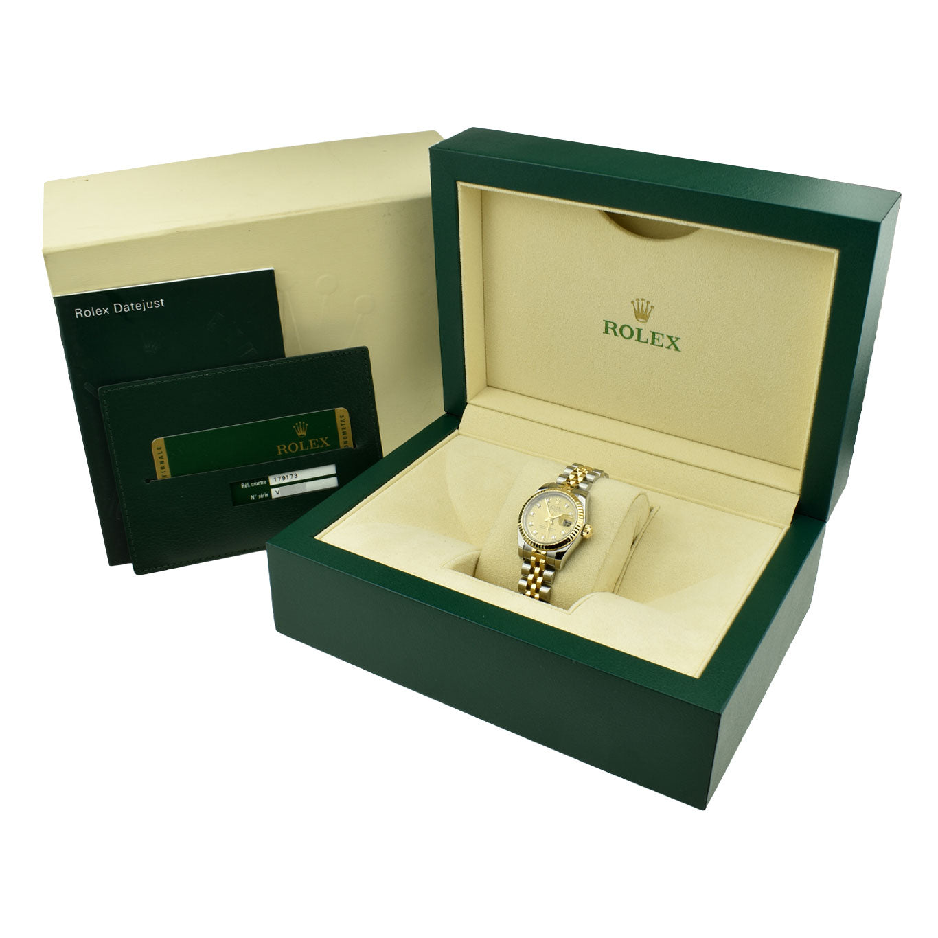 Rolex Lady Datejust Steel &amp; Gold Diamond Set 179173
