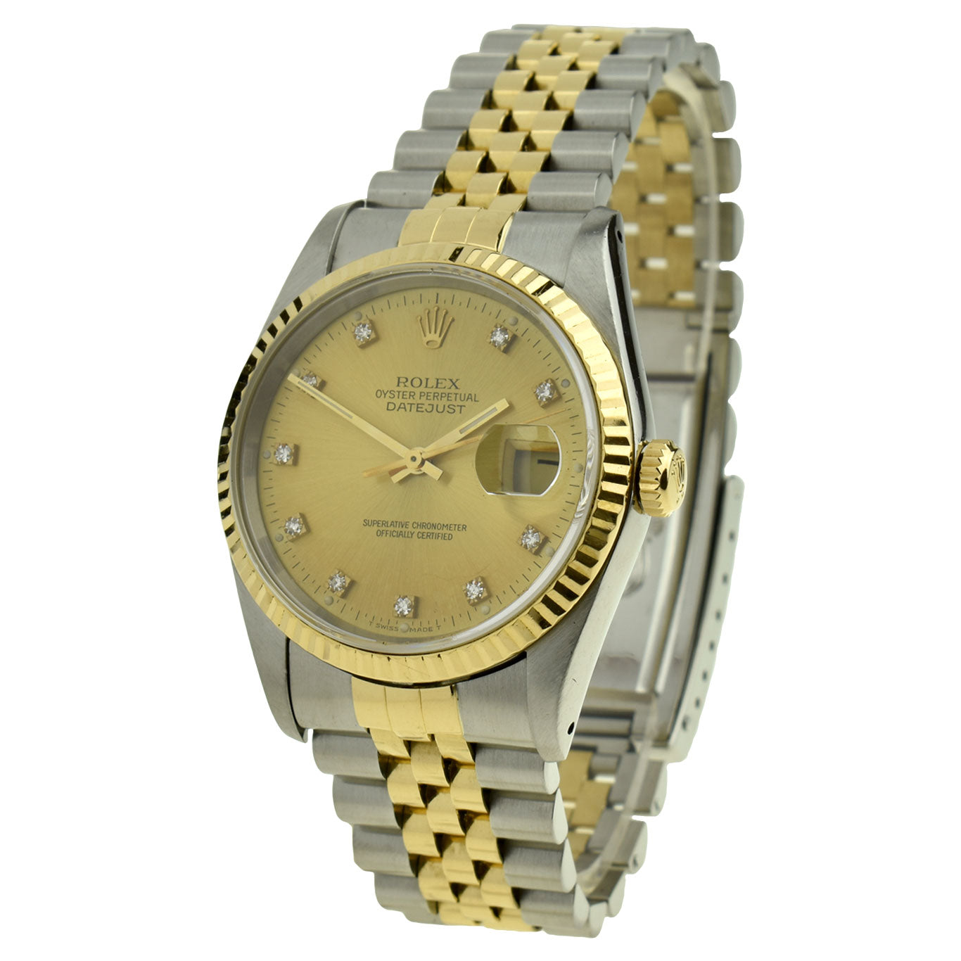 Rolex Datejust Steel & Gold Diamond Dot 16233 at Parkers Jewellers
