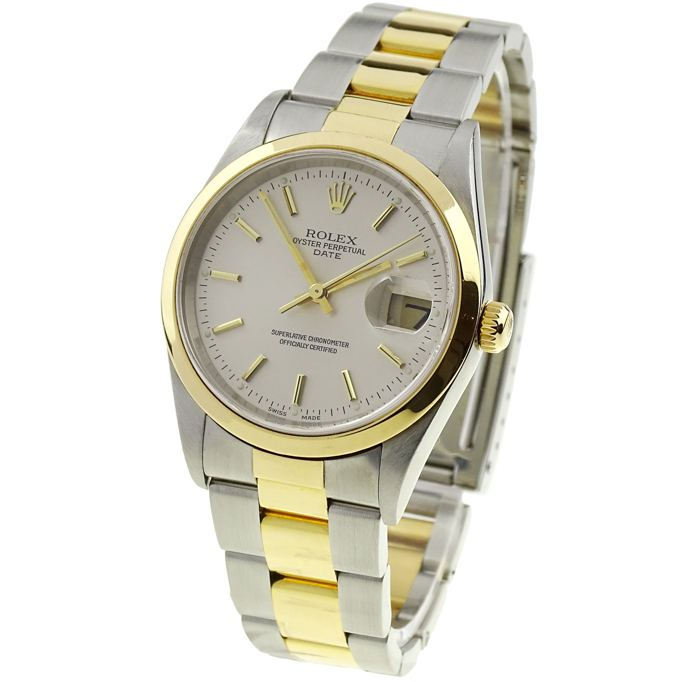 Rolex Date Oyster Perpetual Steel and Gold 15203