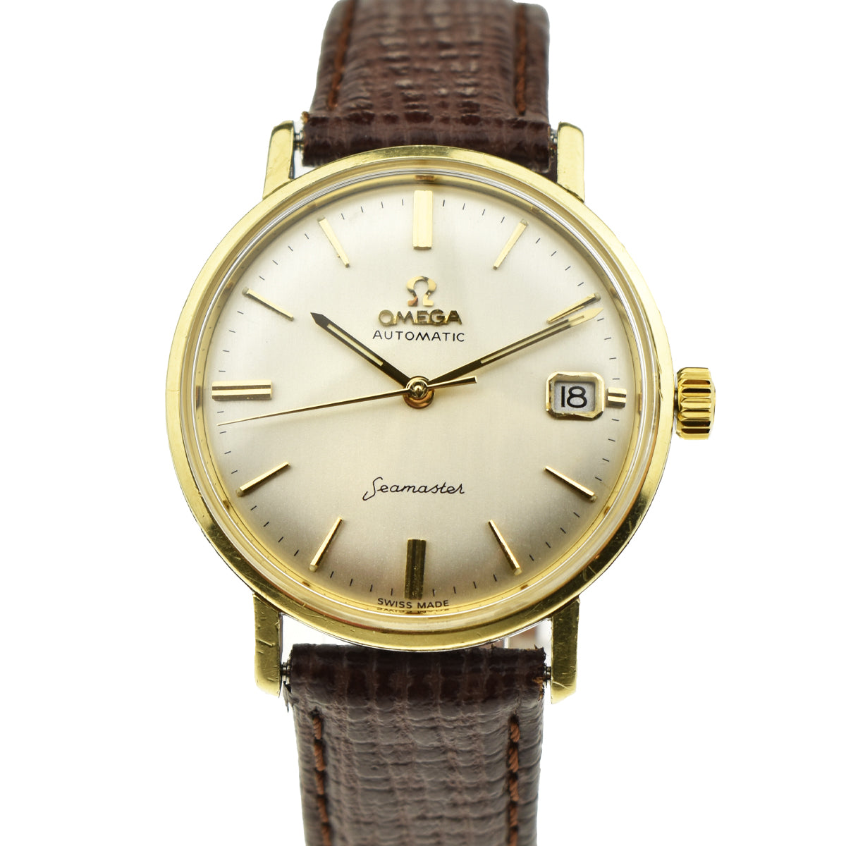 Omega Seamaster Vintage Gold Cap Wristwatch