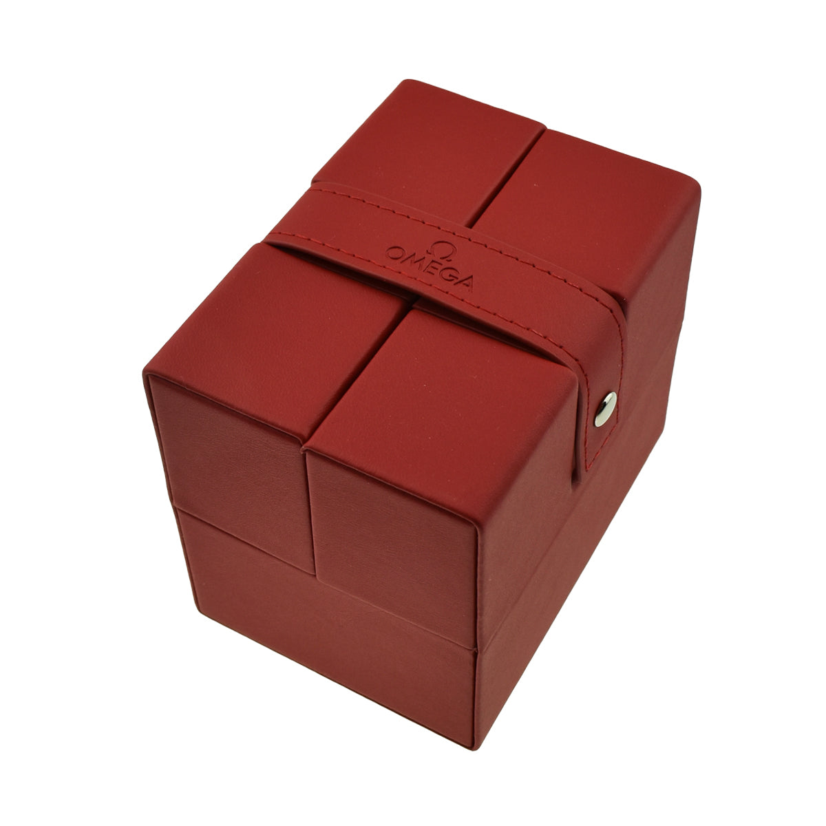 Omega Red Leather Watch Box Service Travel Case