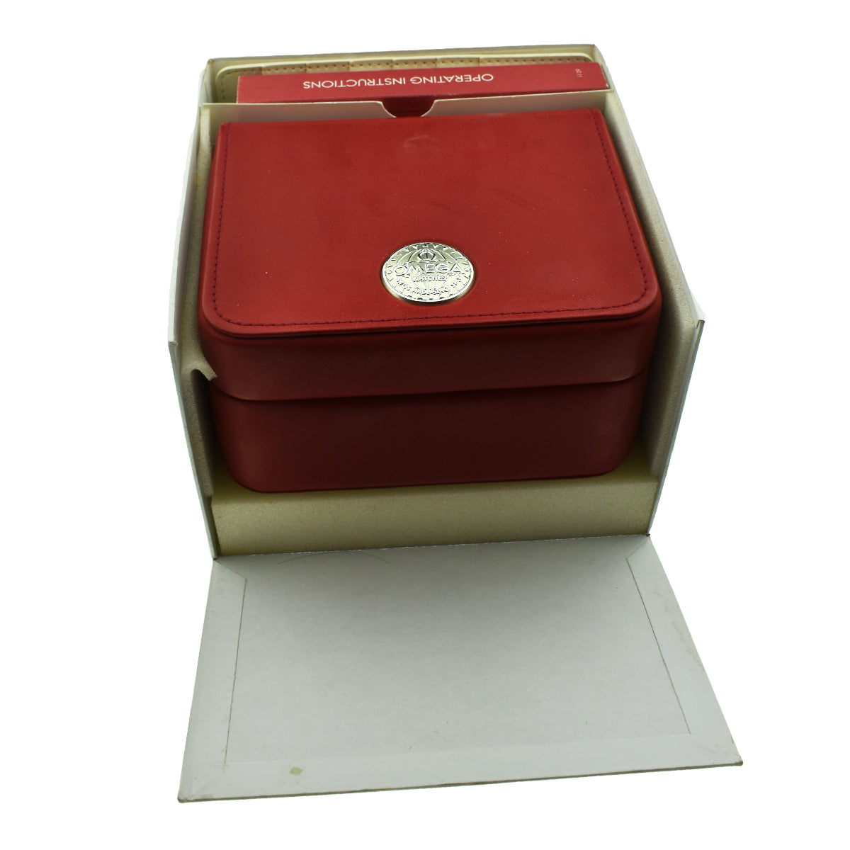 Vintage Omega Red Wristwatch Box & Instruction Book