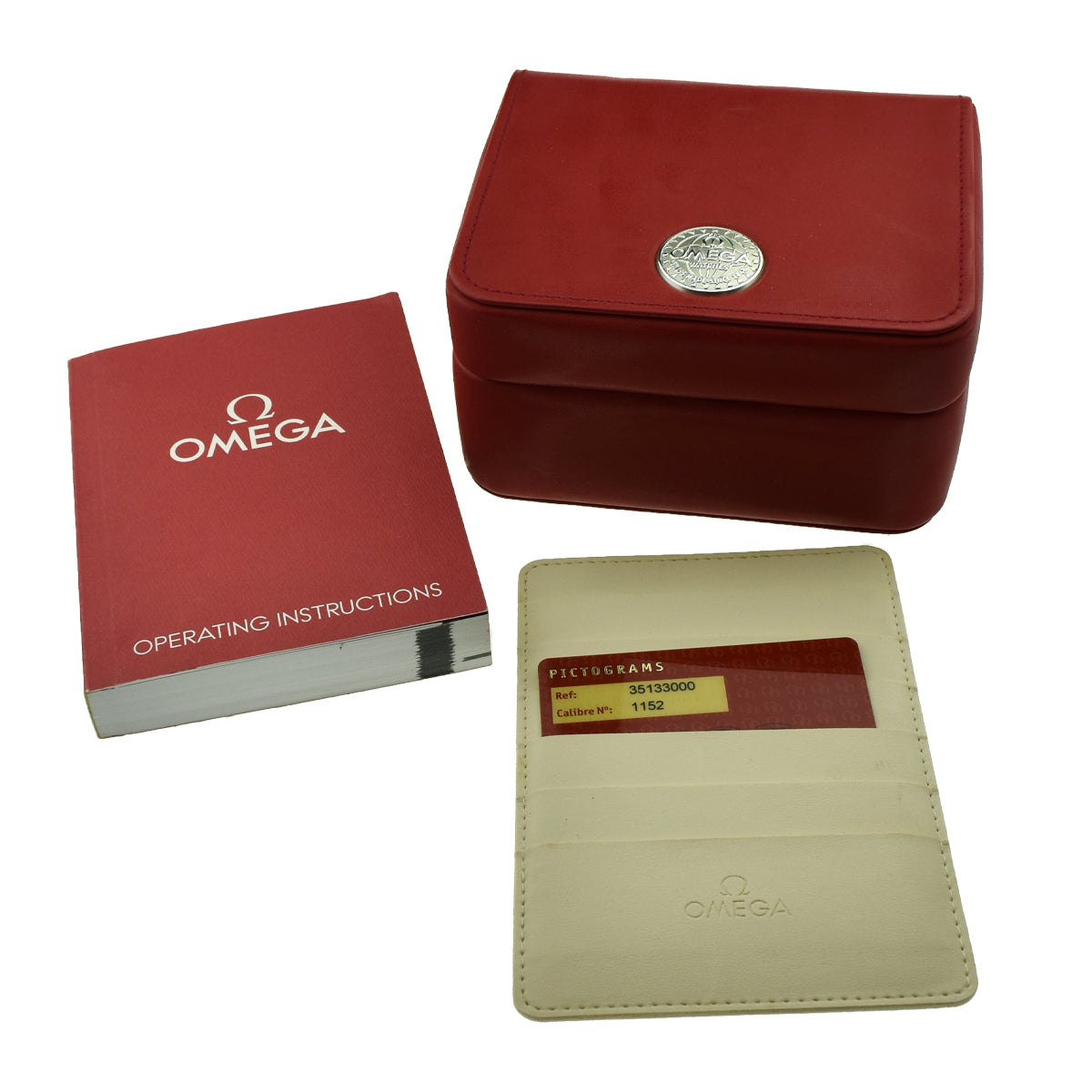 Vintage Omega Red Wristwatch Box & Instruction Book