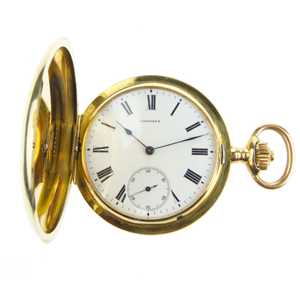 Longines Grand Prix 18k Gold Full Hunter Pocket Watch Dating 1900